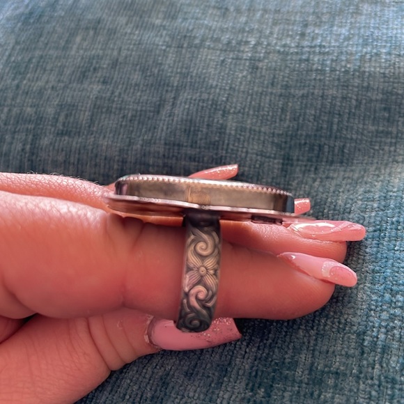 Sterling silver and Turquoise  size 10 , item # 0006 - Picture 3 of 4